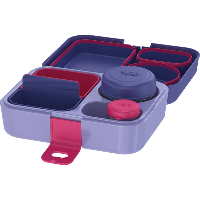 Thermos Food Storage System, Lunch Box, Kids Bento Box, 8pc Purple