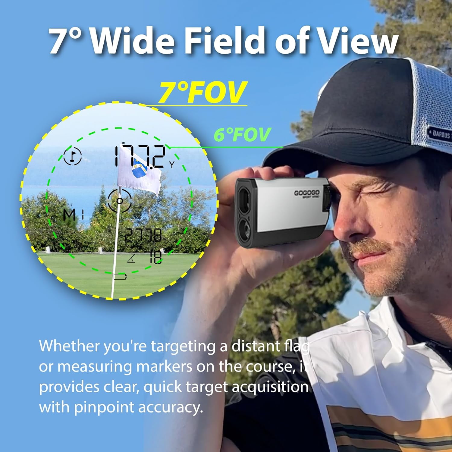 GOGOGO SPORT VPRO Pochet Rangefinder for Golf and Hunting, 1200 Yards Range Finder for Disc Golf