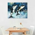 thumbnail image 2 of ARISTURING  Orca and Girl Canvas Print Watercolor Painting Killer Whale Wall Art Marine Life Poster Abstract Decor Artwork Framed for Bedroom Living Room Bathroom Decoration Ready to Hang, 2 of 6