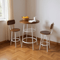 thumbnail image 2 of Homy Casa 3-Piece Dining Table Set with Stools for Small Apartment Breakfast Nook, Brown, 2 of 9
