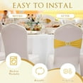 thumbnail image 5 of 100 Pcs Spandex Chair Sashes with Heart Shaped Buckle Slider Stretch Chair Cover Band Universal Elastic Ties for Wedding Banquet Event Party Decoration(Gold), 5 of 14