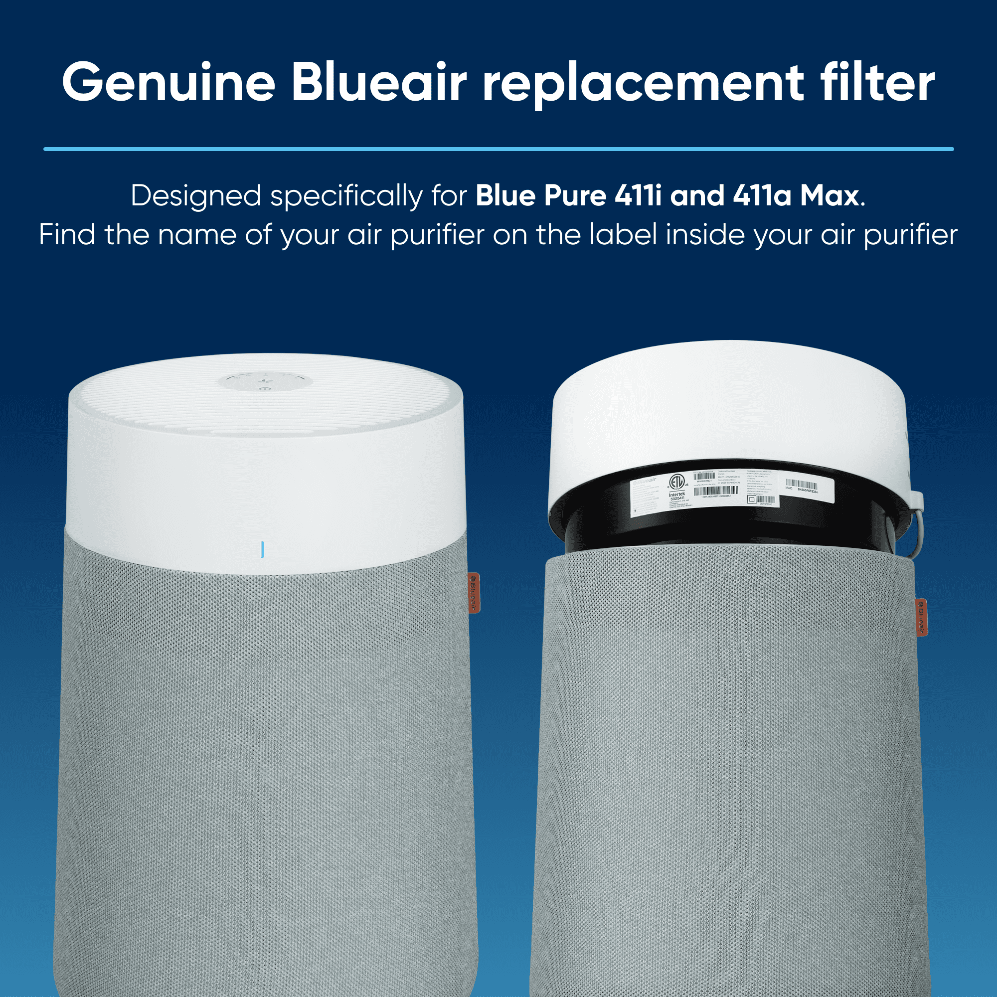 Blueair Air Purifier Replacement Filter, Blue Pure 411a Max