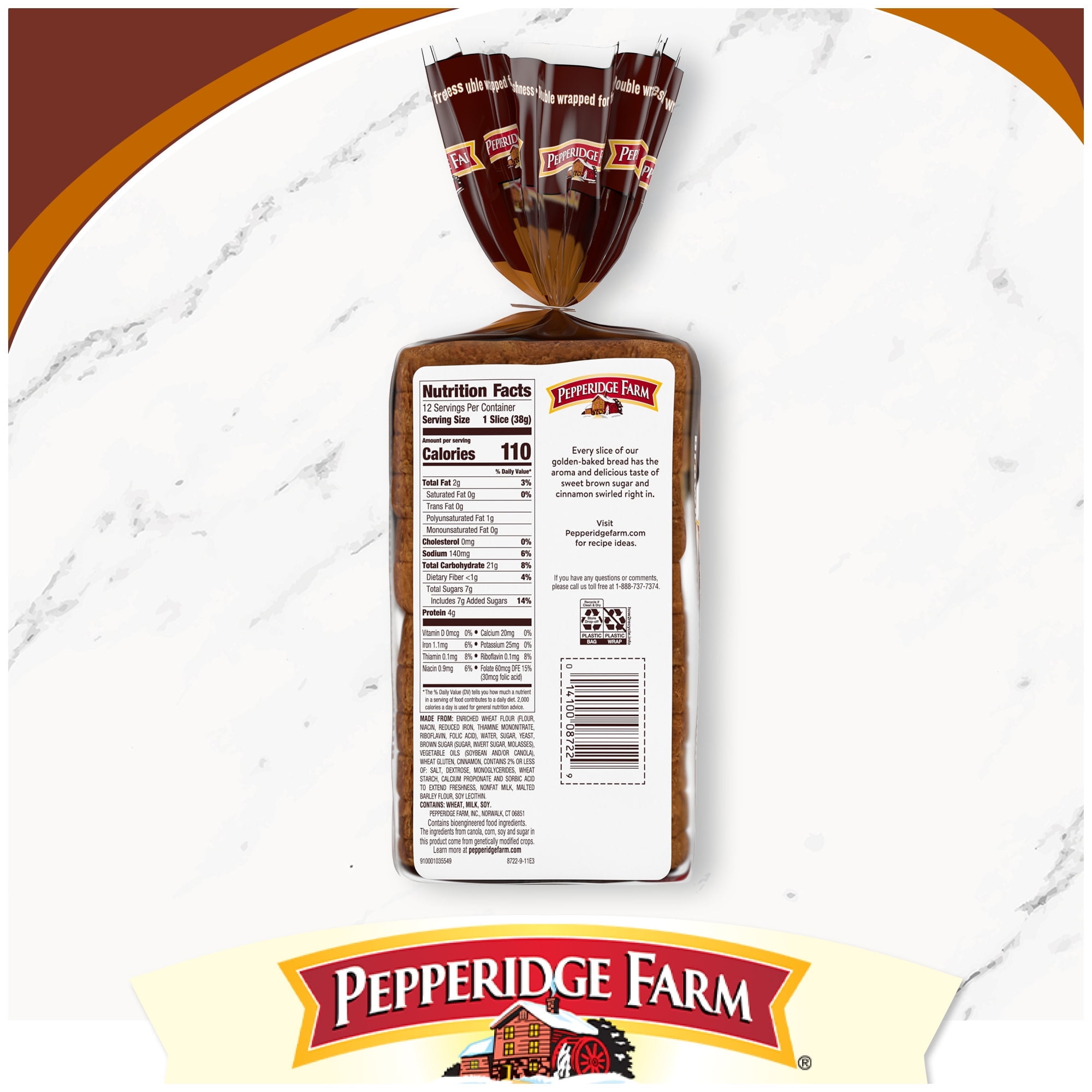 Pepperidge Farm Brown Sugar Cinnamon Swirl Breakfast Bread, 16 oz