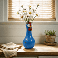 thumbnail image 2 of Handcrafted Resin Long Neck Chicken Vase, Colorful Cartoon Rooster Sculpture, 2-in-1 Flower Vase & Desk Decor, Lightweight Novelty Home Accent(Blue), 2 of 8