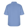 thumbnail image 5 of Women's Summer Short Sleeve Button-Down Shirt with Detachable Buttons and Lapel Collar, 5 of 6