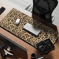 thumbnail image 2 of Long Mouse Pads for Desk,Brown and Black Leopard Print Desk Mats on Top Of Desks, Desk Mouse Pad Extra Large with 3mm Non-Slip Base and Stitched Edge for Gaming,Office,Work,Home 35.4"x15.7", 2 of 6