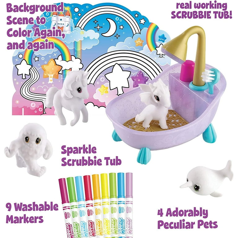  Crayola Scribble Scrubbie Peculiar Pets, Pet Grooming Toy,  Includes Working Tub & Washable Markers, Toys for Girls & Boys, Ages 3+  [ Exclusive] : Everything Else