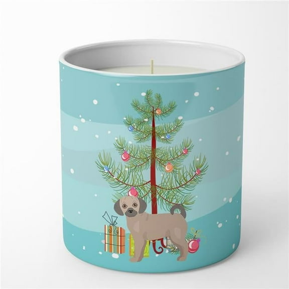Carolines Treasures CK3864CDL 3.75 x 3.25 in. Unisex Fawn Puggle Christmas Tree 10 oz Decorative Soy Candle