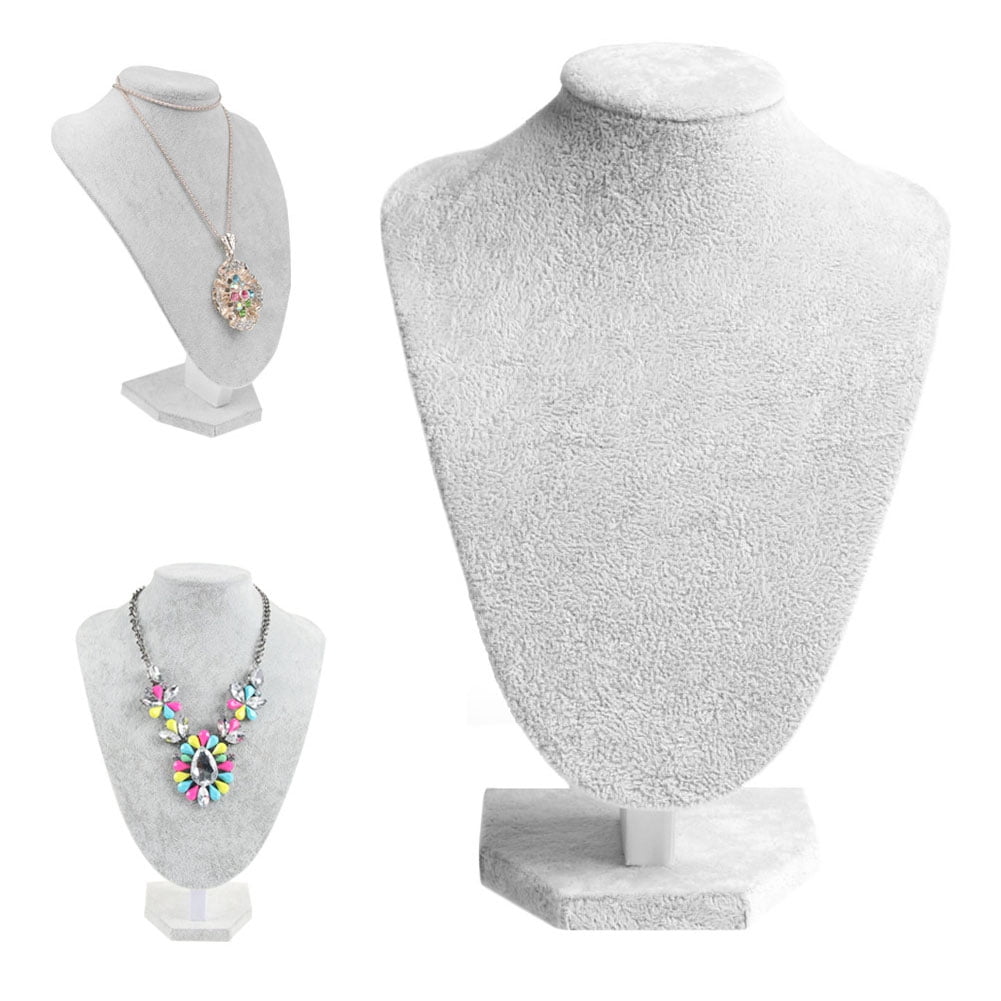 Pendant Necklace Chain Earring Bust Neck Plastic Display Stand Holder Showcase 