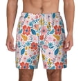 thumbnail image 2 of Picia Floral Ditsy pattern Mens Swim Trunks with Compression Liner Stretch Beach Shorts Quick Dry with Zipper Pockets No-Chafing Board Shorts-X-Large, 2 of 9