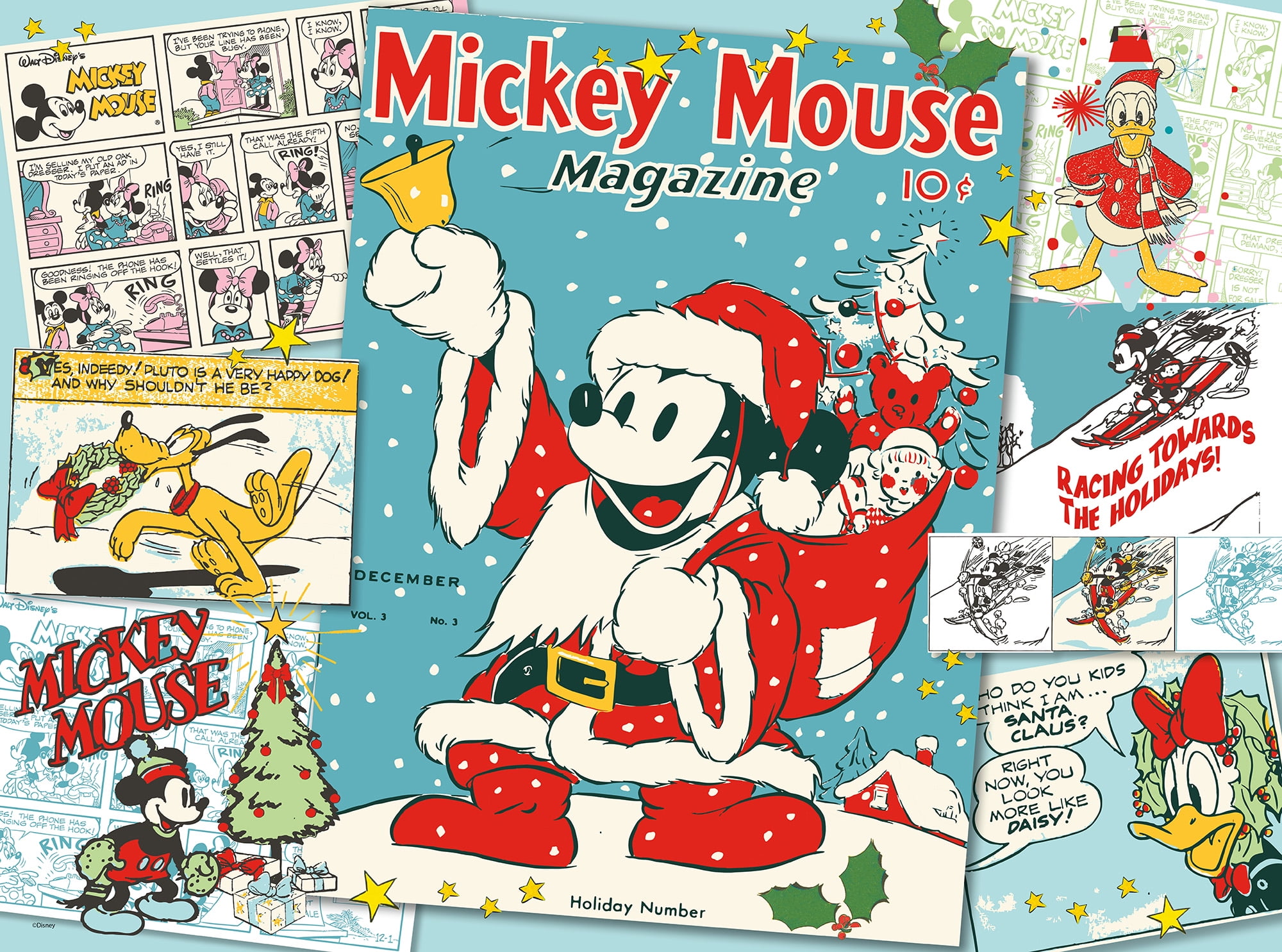(30 pack) Buffalo Games Silver Select Santa Mickey Retro Reimagined 1000-Piece Interlocking Jigsaw Puzzle for Adults Ages 14+