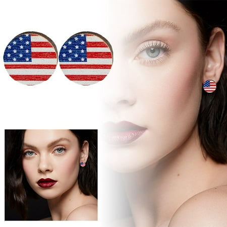 

Party Decorations “Independence Day Stud Earrings Circular Flag Design For Patriotic Celebrations”
