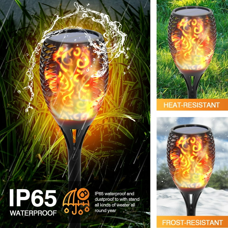 Waterproof Solar LED 96 Lights Dusk to Dawn Auto On/Off Flickering Flames Torches Lighting for Outdoor Decoration Festival Atmosphere Garden Pathways Yard Patio Halloween Holiday Decor Waterproof Solar LED 96 Lights Dusk to Dawn Auto On/Off Flickering Flames Torches Lighting for Outdoor Decoration Festival Atmosphere Garden Pathways Yard Patio Halloween Holiday Decor