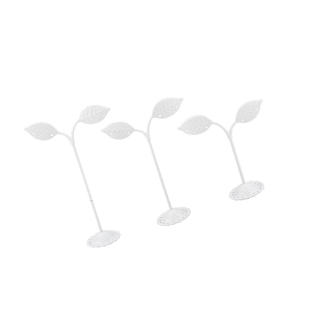 3x Iron T Bar Earring Necklace display retail holder for Jewelry Display Stand Rack White-Leave