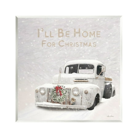 Stupell Industries Home For Christmas Phrase Holiday Painting Unframed Art Print Wall Art, 12 x 12
