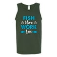 thumbnail image 2 of Wild Bobby, Fish More Work Less Pro Fishermen, Fishing, Men Graphic Tank Top, Forest Green, 3X-Large, 2 of 4