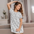 thumbnail image 3 of Lsque Snake Pattern Nightgowns for Women Sleep Shirts Short Sleeve Nightshirt Pullover Nightdress Soft Sleepwear Relaxed Fit Nightdress, 3 of 6