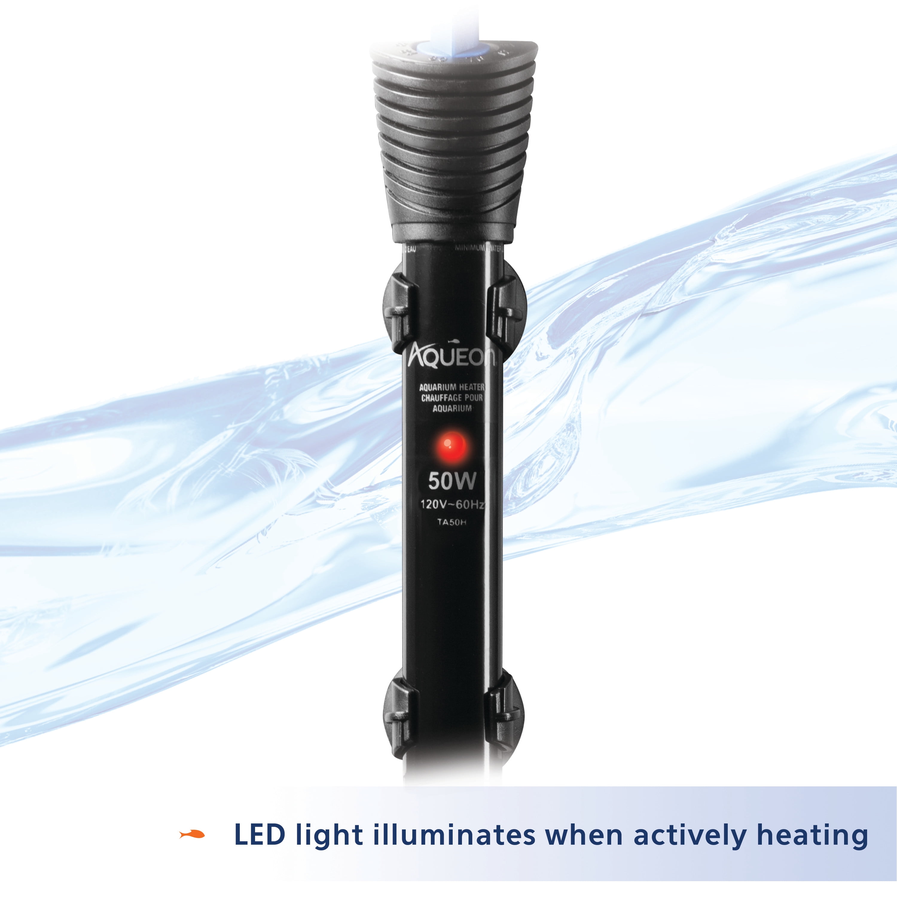 Aqueon submersible top aquarium heater 50w
