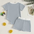 thumbnail image 4 of Kogui Baby Clothes Boy Newborn Baby Boys Summer Outfits Casual Short Sleeve Romper Shorts Set 0 3 6 9 12 18 24 Months (Sky Blue,0-3 Months), 4 of 7