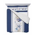 thumbnail image 7 of Coastal Navy Full Size Down Alternative Comforter, Lightweight Comforter Quilt Bedding Set with Pillow Shams Blue Starfish Coral Nautical Striped All Seasons Bed Comforter Duvet Insert 78"x90", 7 of 7