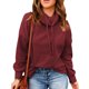 thumbnail image 2 of Blusa de manga larga de cuello alto color puro cordón casual cómodo tops para las mujeres, 2 of 7