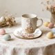 thumbnail image 4 of Tapiceras Pequeñas para Mesa Pequeña Tapicera de Aislamiento Térmico de Madera con Patrón de Conejo de Pascua 10 X 10 cm para Tazas de Café Y Tazas de Té Mesa de Café de Madera Pequeña, 4 of 6