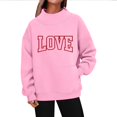 thumbnail image 5 of Valentines Turtleneck Sweatshirts For Women Casual Long Sleeve Valentine'S Sweatshirt Love Letter Graphic Sweatshirt, 5 of 5