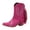 Pink, variant on Womens Pumps Vintage Women Fringed Western Cowboy Boots Fashion Solid Color Slip On Boots Outdoor Chunky Heel Booties,Pink 8