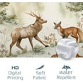 thumbnail image 4 of Hunting Woodland Shower Curtain Country Forest Wildlife Shower Curtains Watercolor Cabin Animal Themed Bathroom Decor Polyester Fabric-72" x 72", 4 of 6