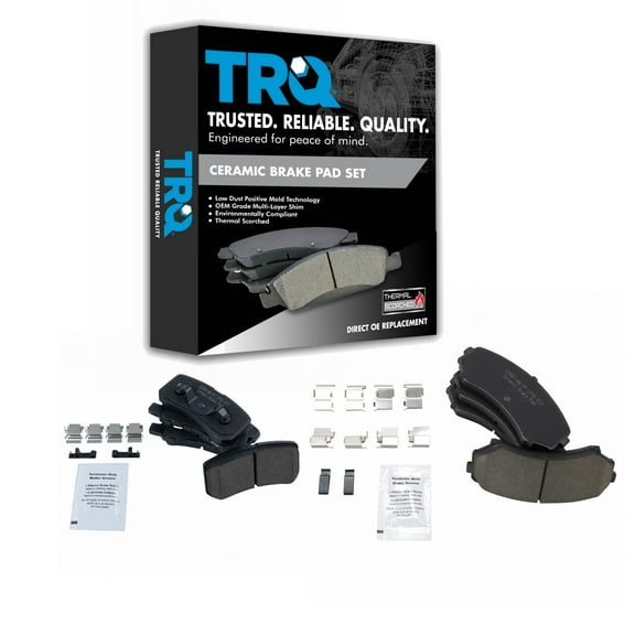 TRQ Front & Rear Ceramic Disc Brake Pad Kit for Mitsubishi Endeavor Montero BFA20252