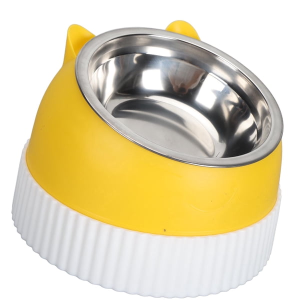 Cuenco Elevado Para Gatos, Inclinado 15, De Plástico Antideslizante, Comedero Más Lento, Cuencos Dobles Para Gatos Y Cachorros, Diseño De Máxima Comodidad, Fácil De Limpiar,