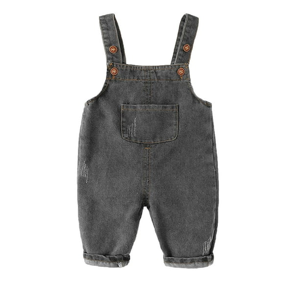 Fgnfyis Stylish Baby Denim Overalls for Boys Fashionable Spring and Autumn Suspenders Trousers Old Comfortable Durable Playwear Outfit Black 3-6 Months