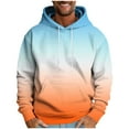 thumbnail image 3 of Momasggi Big and Tall Hoodies for Men Winter Fleece Lined Pullover Tops Loose Casual Long Sleeve Drawstring Hooded Sweatshirts Fashion Gradient Graphic Hoodie with Pockets Orange XL, 3 of 6