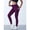 Dark purple, variant on New High Waist Women's Leggings Stretch Yoga Pants Tights With Pockets Push Up Fitness Running Sportswear Solid Color Pants