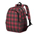 thumbnail image 2 of Red and Black Checkered Pattern Backpack for School, Cute School Bag with Adjustable Shoulder Straps and Padded Back, 15"x11.42"x5.5", 2 of 5