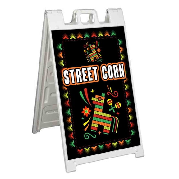 Street Corn (24" X 36") Standard A-Frame Signicade, Includes Decal Applied To Stand