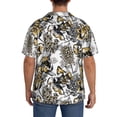thumbnail image 3 of Lsque Tulips Flowers print Men's Cuban Collar Short Sleeve Shirt Summer Beachwear Casual Button Down Fashionable Vacation Leisure Shirt-Medium, 3 of 7