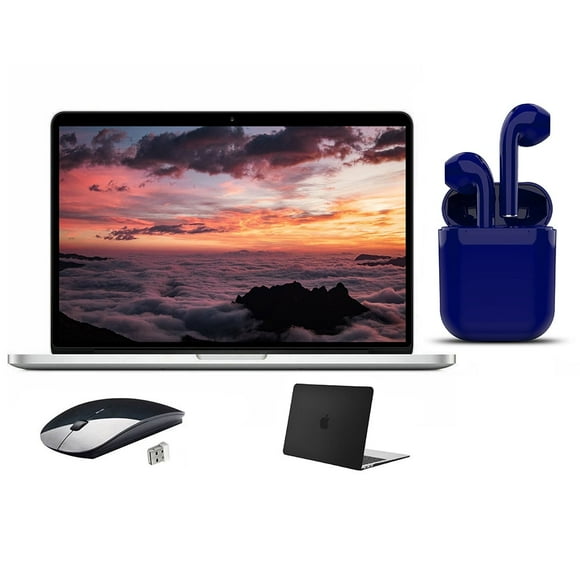 Refurbished Apple Macbook Pro 13.3-inch 2.5GHz 4GB RAM 500GB HDD Silver Bundle: USA Essentials Bluetooth/Wireless Airbuds, Black Case, Wireless Mouse By Certified 2 Day Express (Refurbished)