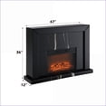 thumbnail image 6 of Indoor Fireplace, Modern Black Mirrored Finish with Marble Grain | Black | Synthetic Wood, 6 of 6