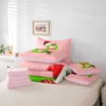 thumbnail image 5 of Homewish Kawaii Initial B Letter Bedding Comforter Set 7 Pieces, Christmas Hat Flower Full Bedding Set, Girly Pink Cartoon Reversible Fitted Sheet Flat Sheet, Super Cozy Room Decor, 5 of 7