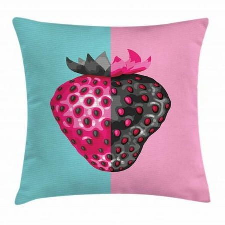 Fruit Throw Pillow Cushion Cover Abstract Strawberry Design Pop