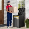 thumbnail image 4 of Nihsuao 53-Gallon Outdoor Package Delivery Box - Large Resin Storage Container with Lockable Lid, Waterproof Deck Box for Porches, Patios, Curbside, Black, 4 of 8