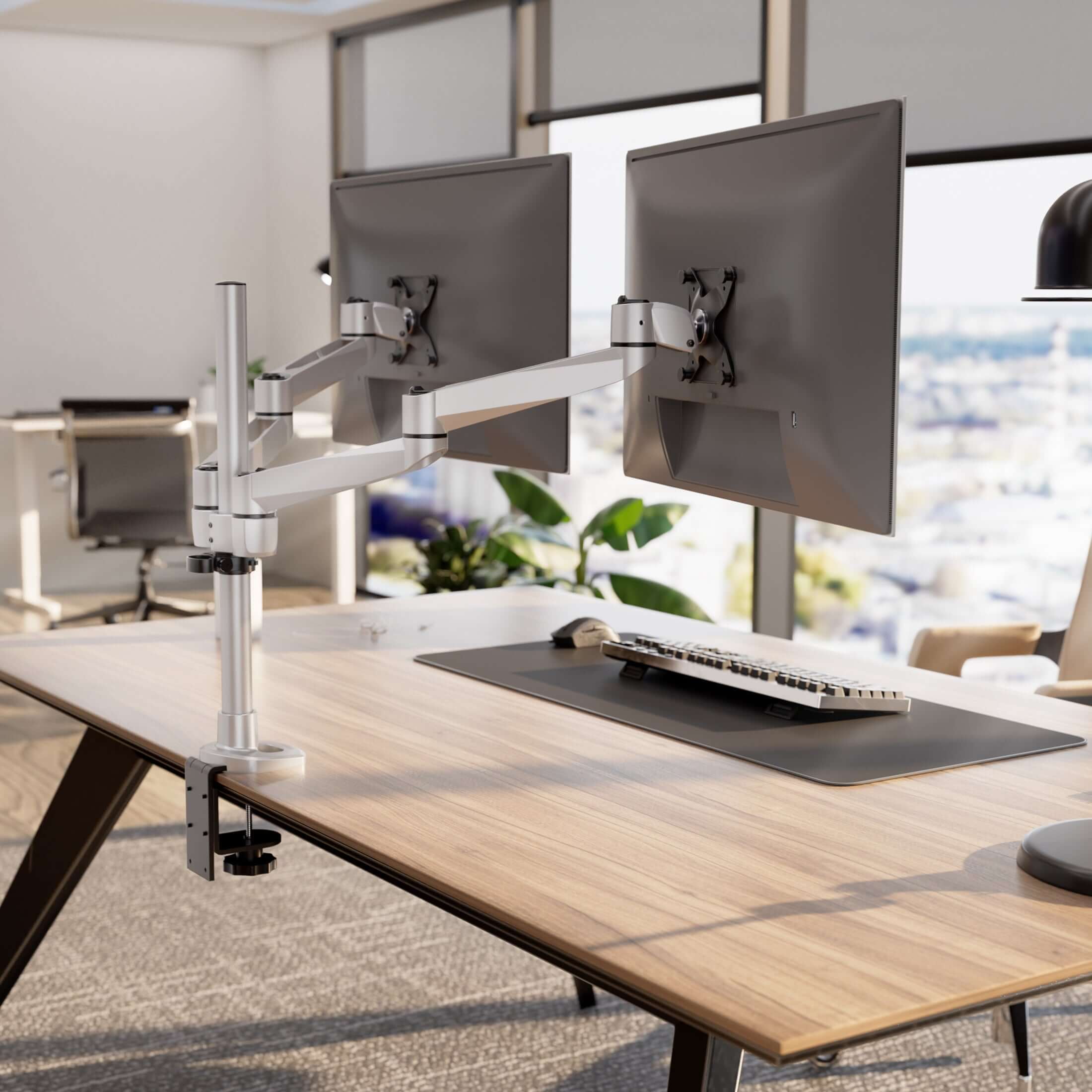 CLiX Series Full Motion Dual Monitor Desk Mount