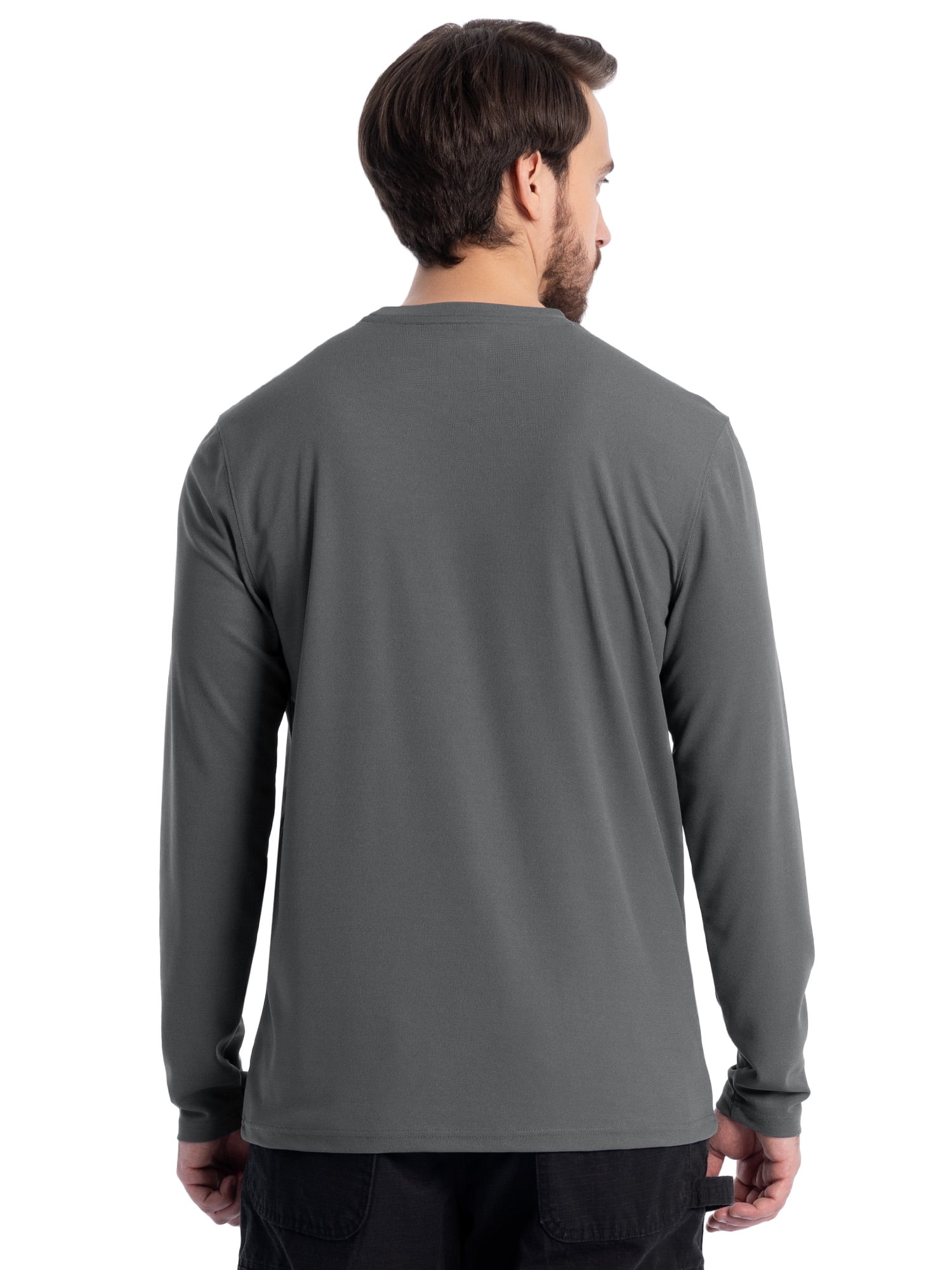 Wrangler, Men's Long Sleeve Performance Pocket T-Shirt, 3XL, Gray