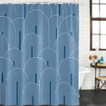 thumbnail image 2 of Navy Blue Ombre Shower Curtain, Waterproof Shower Curtains for Bathroom, Farmhouse Stripes Modern Abstract Art Washable Fabric Bathtub Curtain Set Bath Decor with 12 Hooks Long 72"x84", 2 of 8