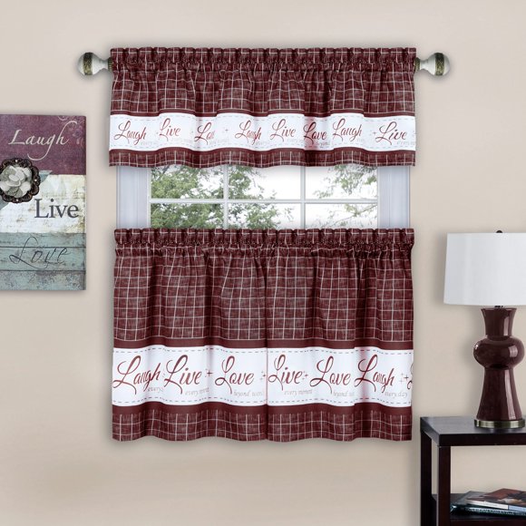 Set de cortinas para ventana Achim Home Decor Live Love Laugh