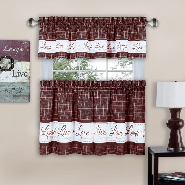 Set de cortinas para ventana Achim Home Decor Live Love Laugh