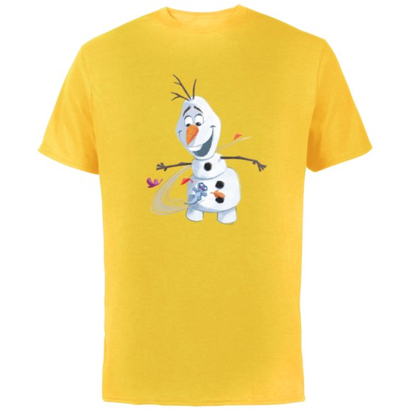 Disney Frozen 2 Olaf & Mattias Autumn Fun - Short Sleeve Cotton T-Shirt for Adults - Customized-Yellow