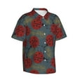 thumbnail image 2 of Disketp Hawaiian Shirts For Men,Ladybug Print Mens Casual Short Sleeve Button Down Shirts Beach Shirt, 2 of 8