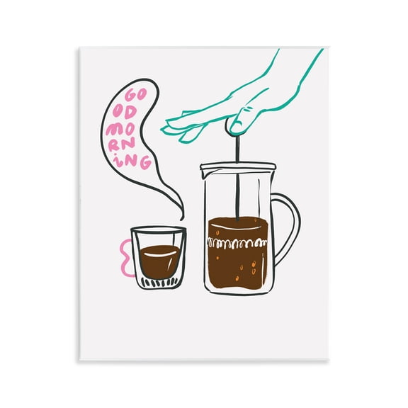 Stupell Industries Good Morning Espresso Food & Beverage Painting Unframed Art Print Wall Art, 11 x 14
